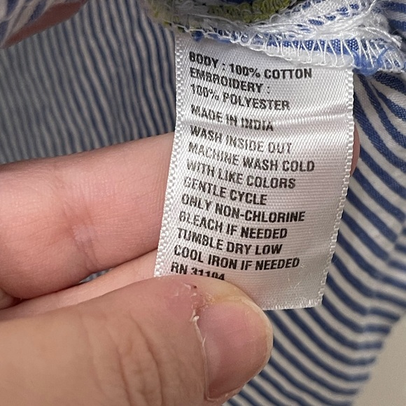 Crown & Ivy Pinstripe and Embroidered Floral Blouse - Picture 5 of 5